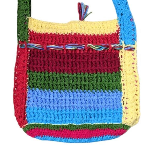 HANDKNIT Rainbow Crossbody Slouchy Bag - Picture 3 of 6